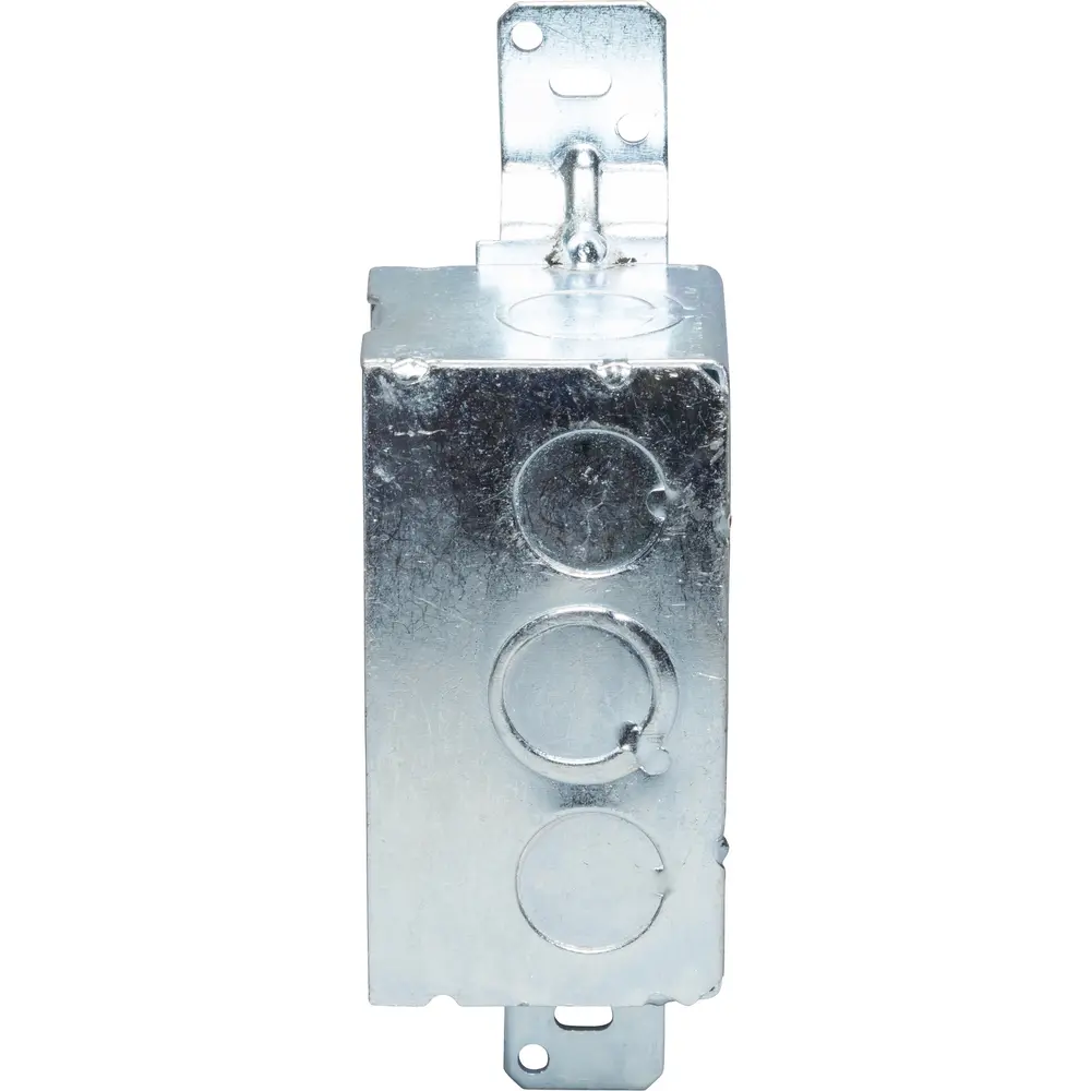 Single-Gang Welded Handy Box, Flush Bracket, 1/2" MKO's, 2-1/8" Deep
