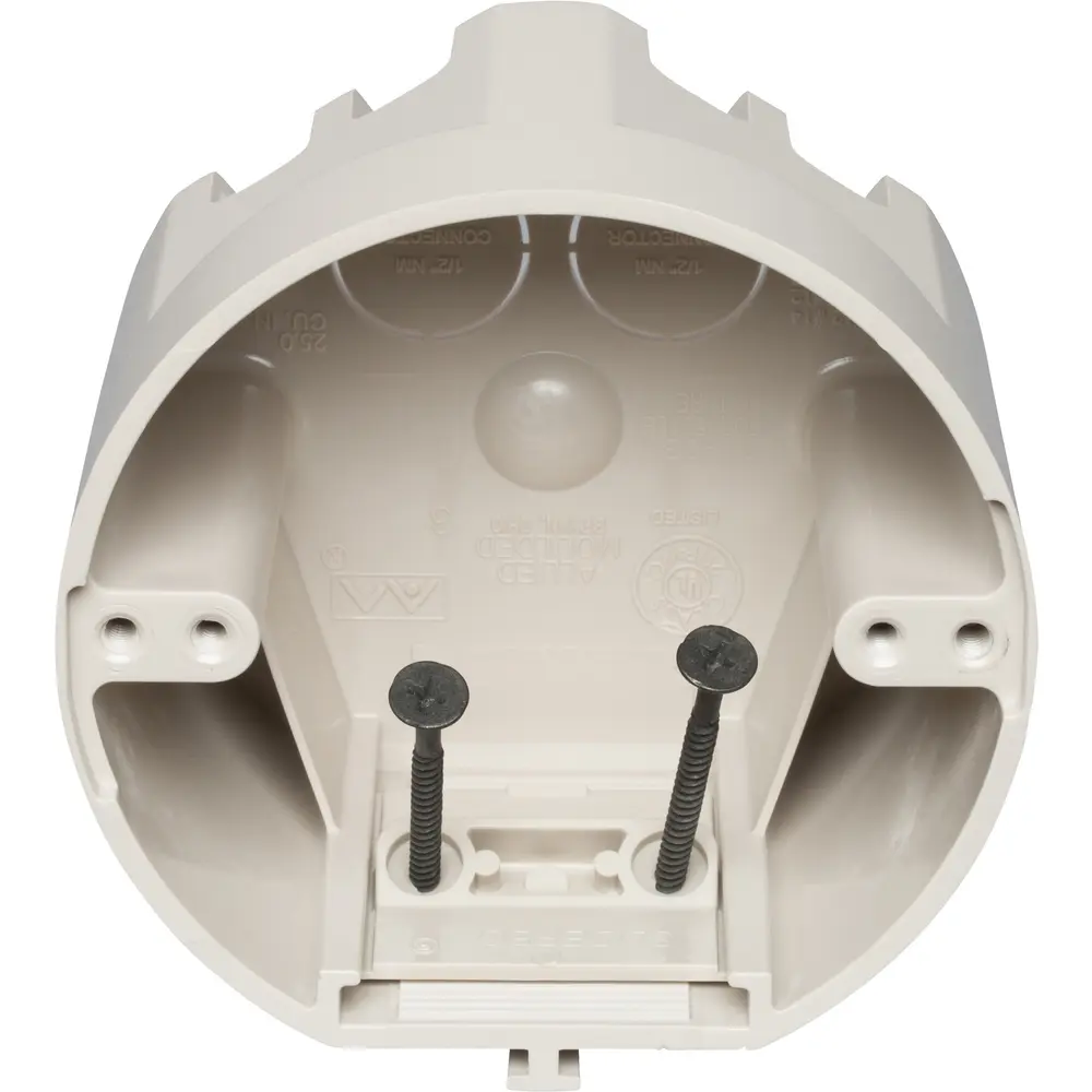 4" Round Adjustable Fixture Support Box w/ 2 Screws, 25.0 Cu. In., Biege