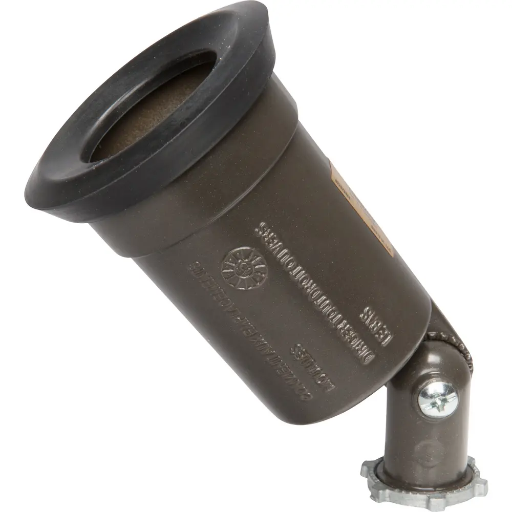 120 VAC Aluminum Weatherproof Flood Lampholder, Bronze 3 120 VAC Aluminum Weatherproof Flood Lampholder, Bronze