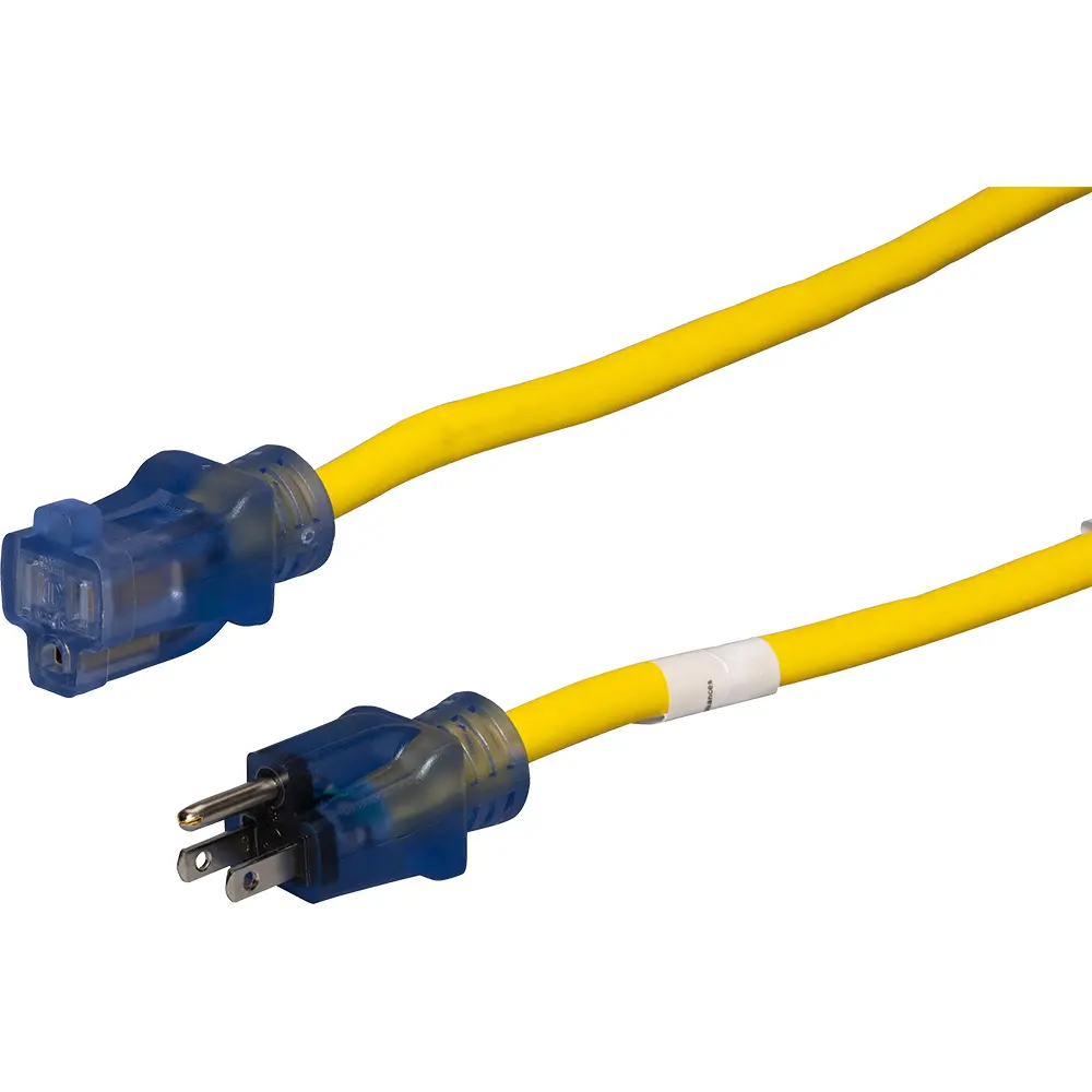 75' 12/3 SJTW Heavy Duty Lighted Extension Cord, Yellow