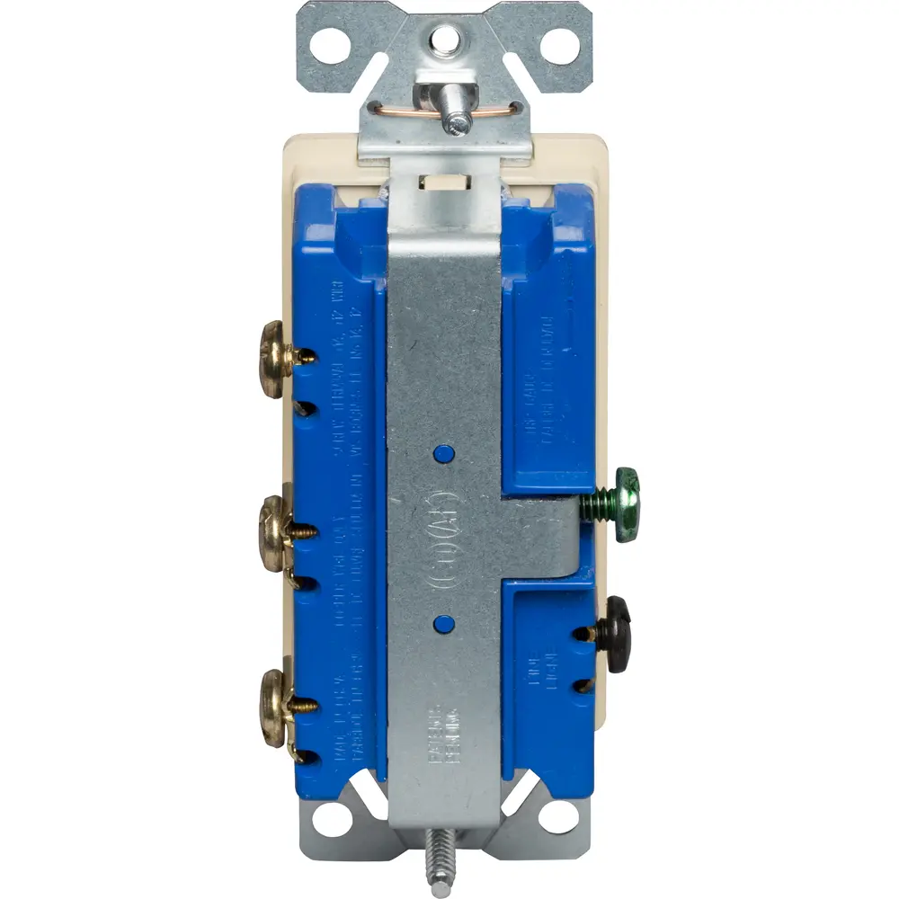 15 A 120/277 VAC Decora (3) Single-Pole Combination Switch, Ivory