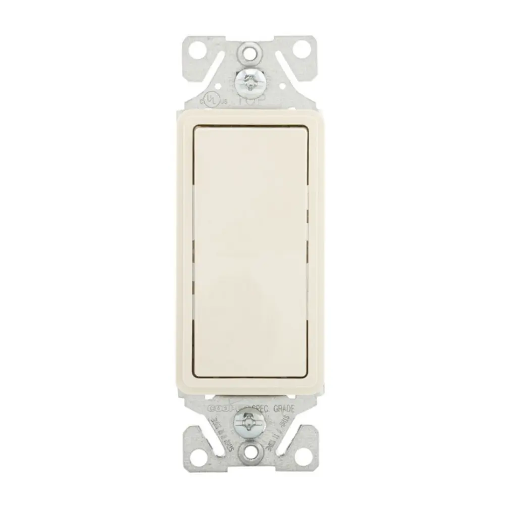 15 A 120/277 VAC Decorator Switch, Single-Pole, Light Almond