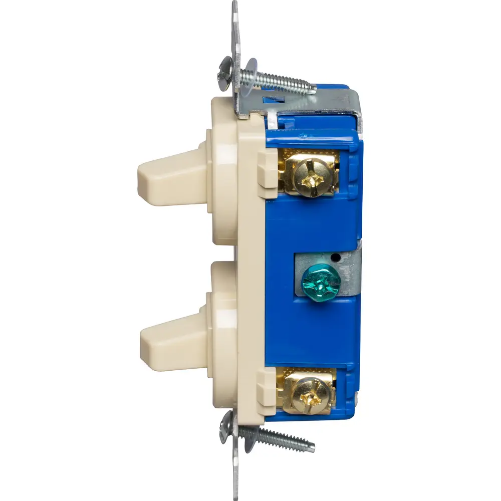 15 A 120/277 VAC Standard Combination Switch, Single-Pole, Ivory 3 15 A 120/277 VAC Standard Combination Switch, Single-Pole, Ivory