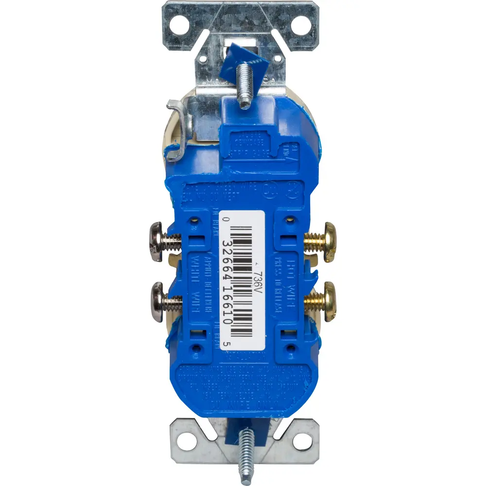 15 A 125 VAC NEMA 1-15R Residential Grade Duplex Receptacle, Ivory