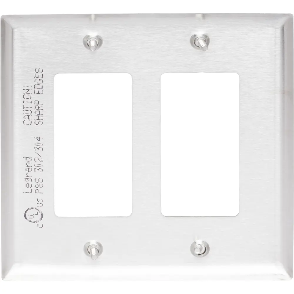 2-Gang Decorator/GFCI Wall Plate, Standard Size, Stainless Steel 1 2-Gang Decorator/GFCI Wall Plate, Standard Size, Stainless Steel