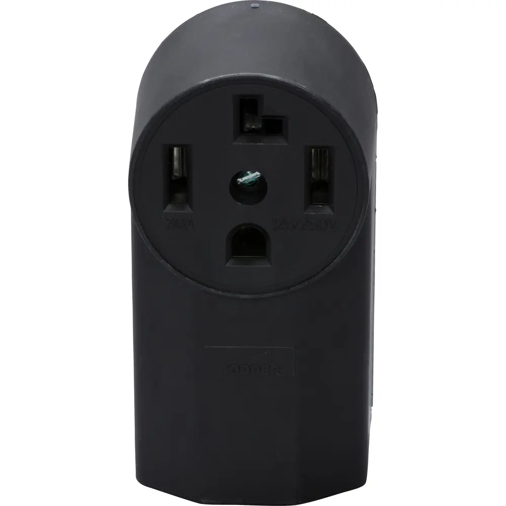 30 A 125/250 VAC Power Device Receptacle, 14-30R, Black