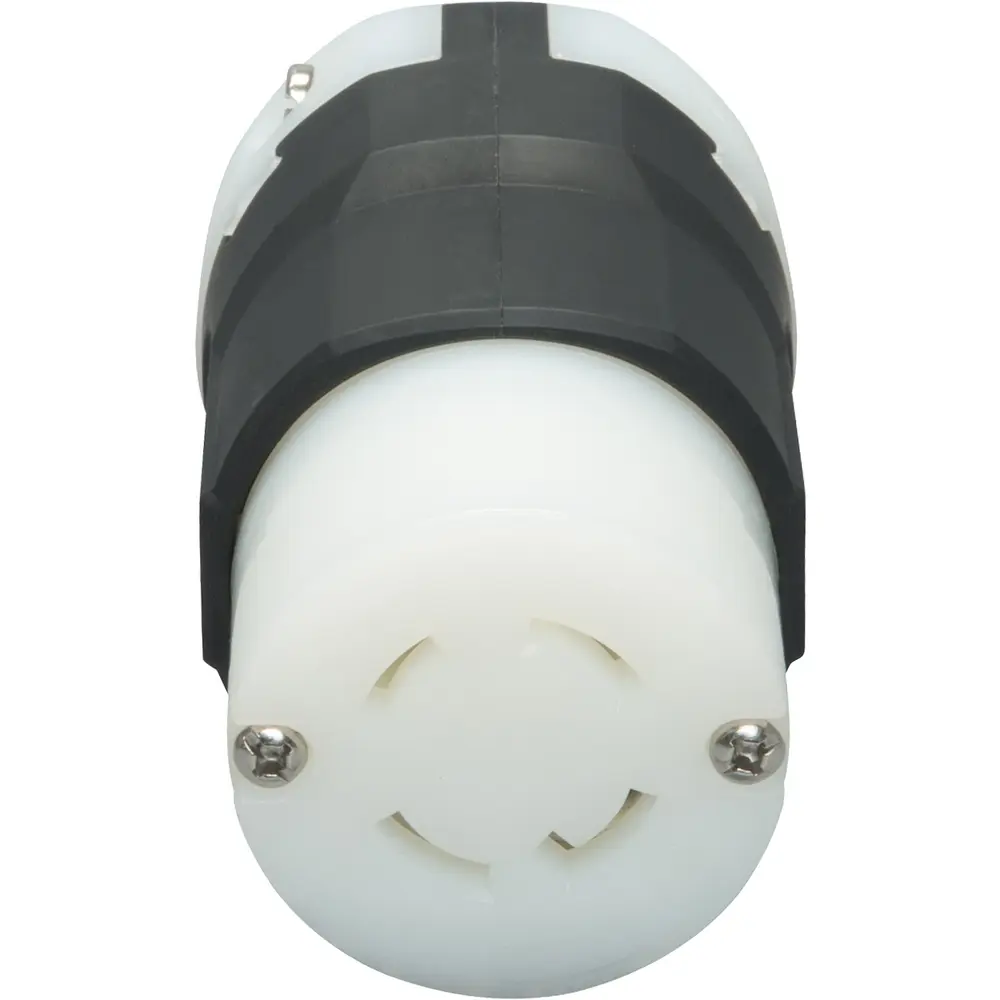 30A Industrial Ultra Grip Locking Connector, 125/250 VAC, Black and White