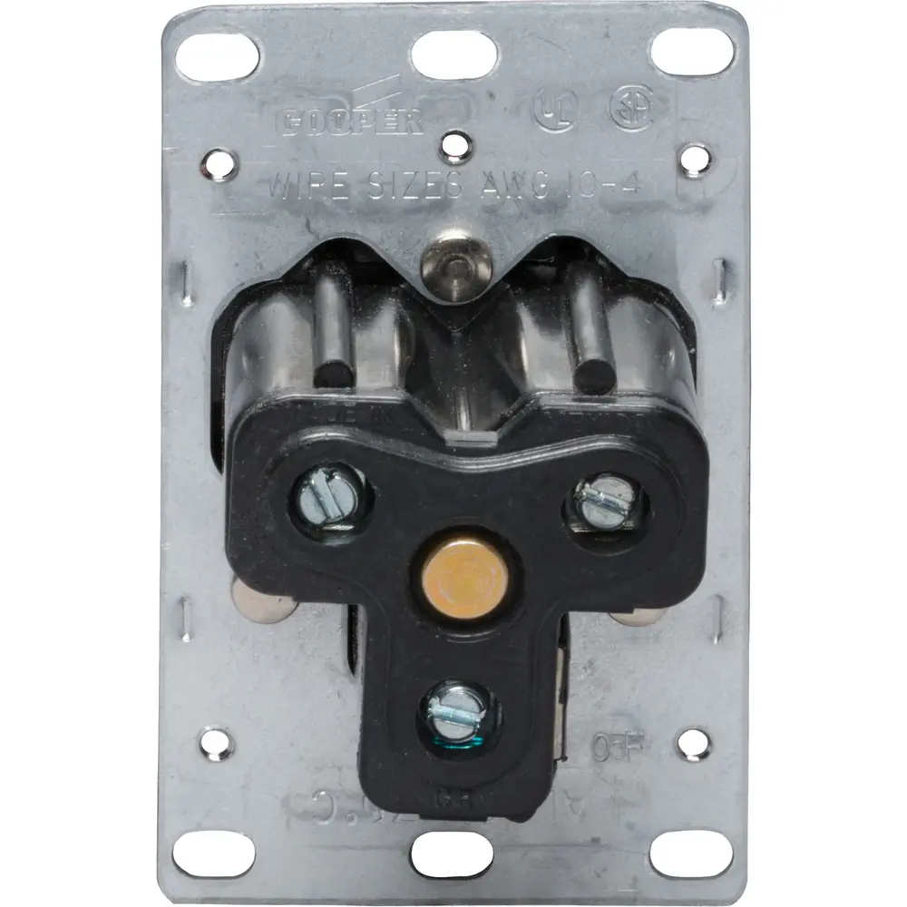 30A Power Device Receptacle, 250 VAC, 2-Pole, 3-Wire, Black