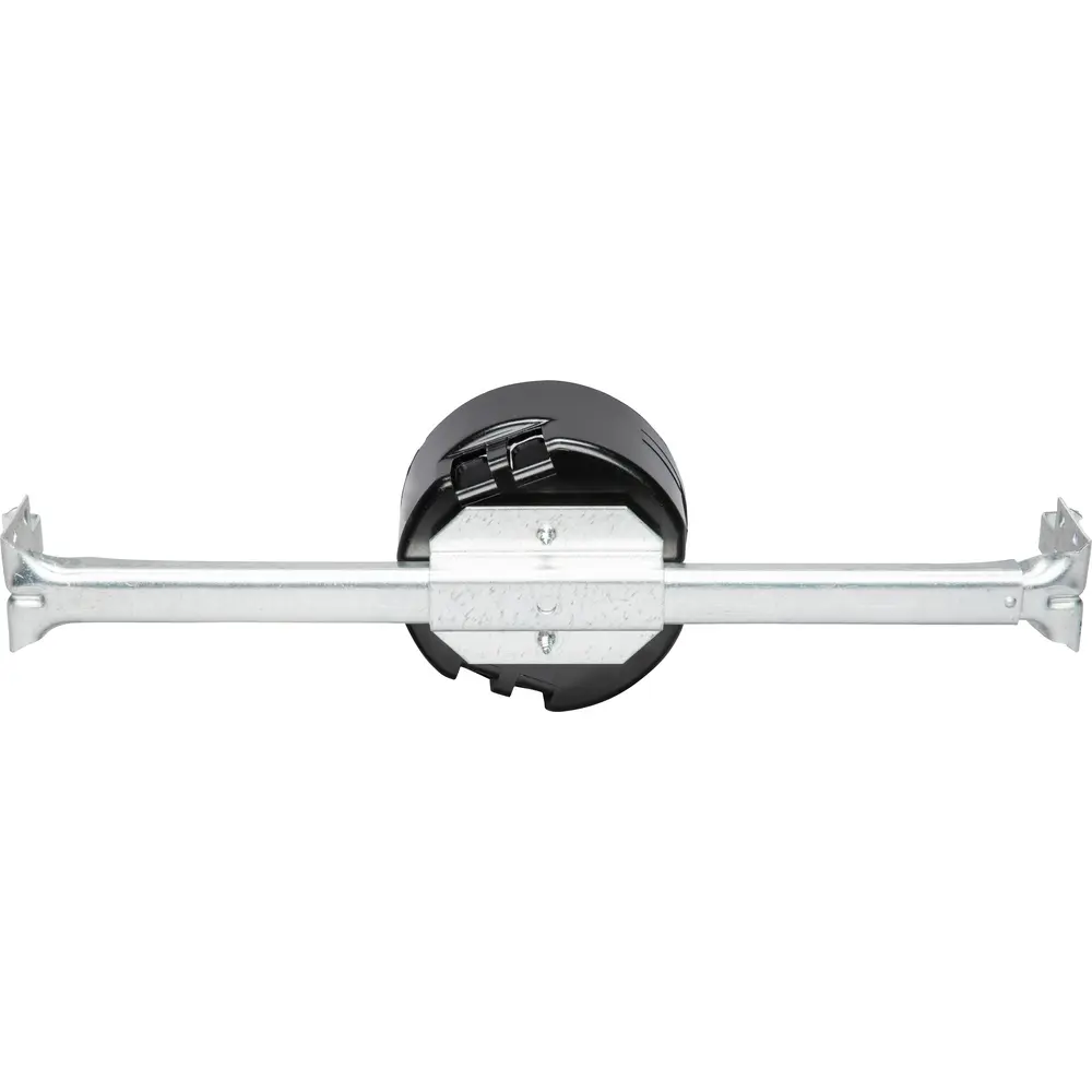 4" Round Fixture Support Box, Adjustable Bar Hanger, Black