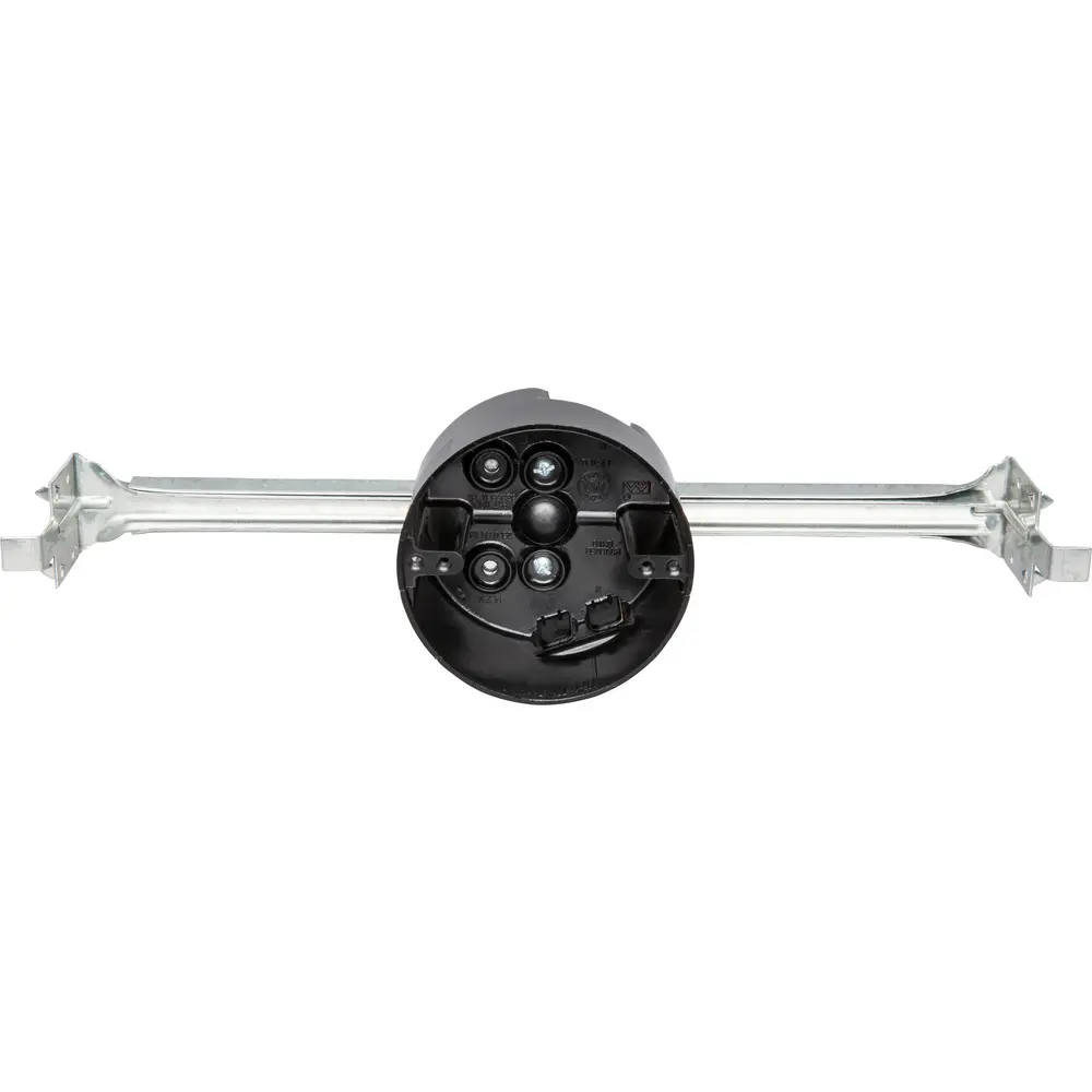 4" Round Fixture Support Box, Adjustable Bar Hanger, Black