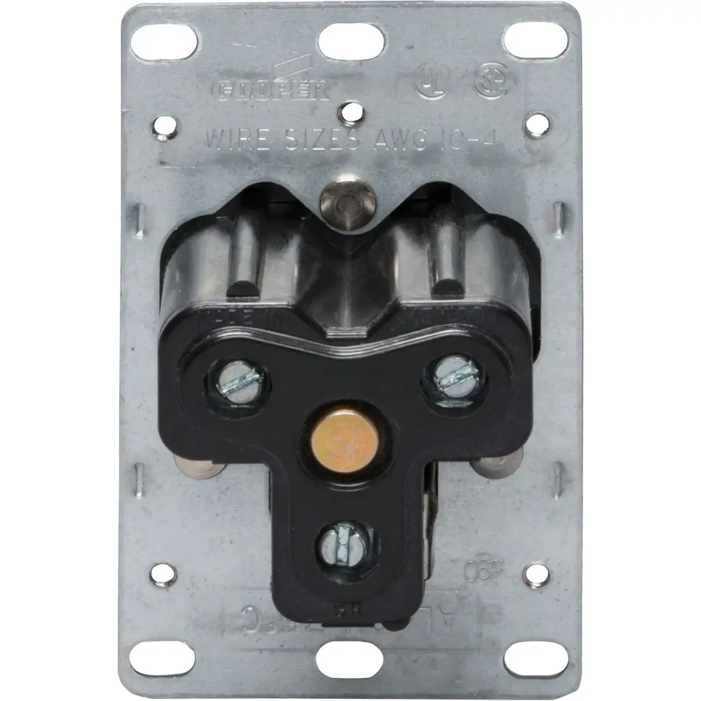 50A Power Device Receptacle, 250 VAC, 2-Pole, 3-Wire, Black 1 50A Power Device Receptacle, 250 VAC, 2-Pole, 3-Wire, Black