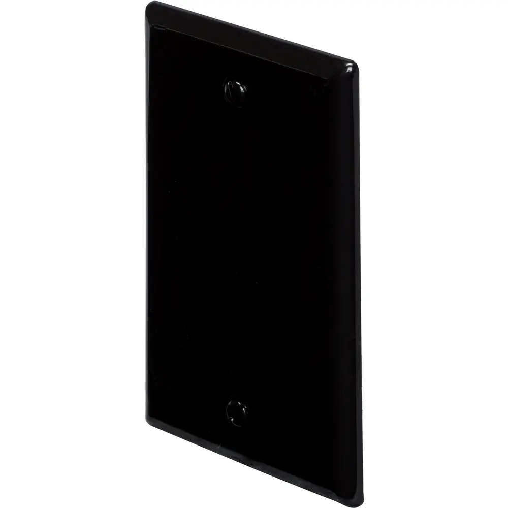 Single-Gang Blank Wall Plate, Standard Size, Nylon, Black 3 Single-Gang Blank Wall Plate, Standard Size, Nylon, Black