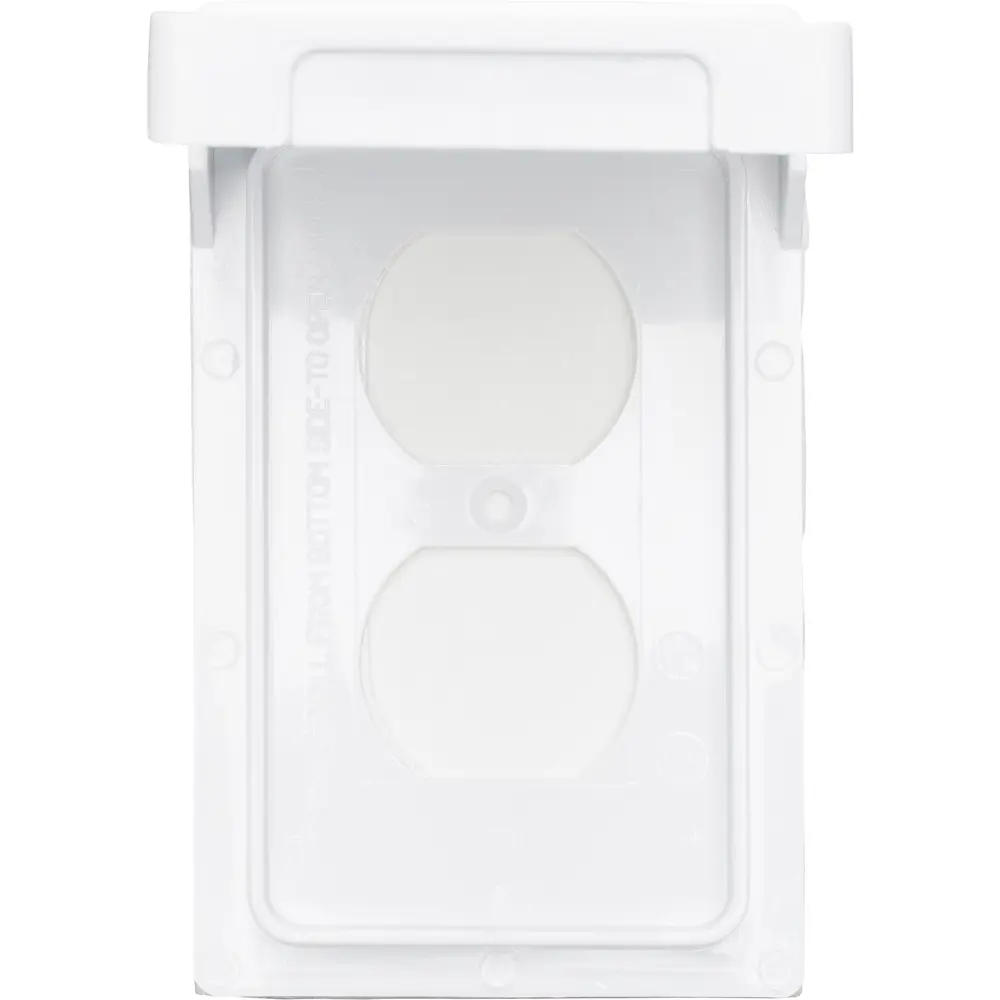 Single-Gang Weatherproof Duplex Receptacle Cover, Vertical, White