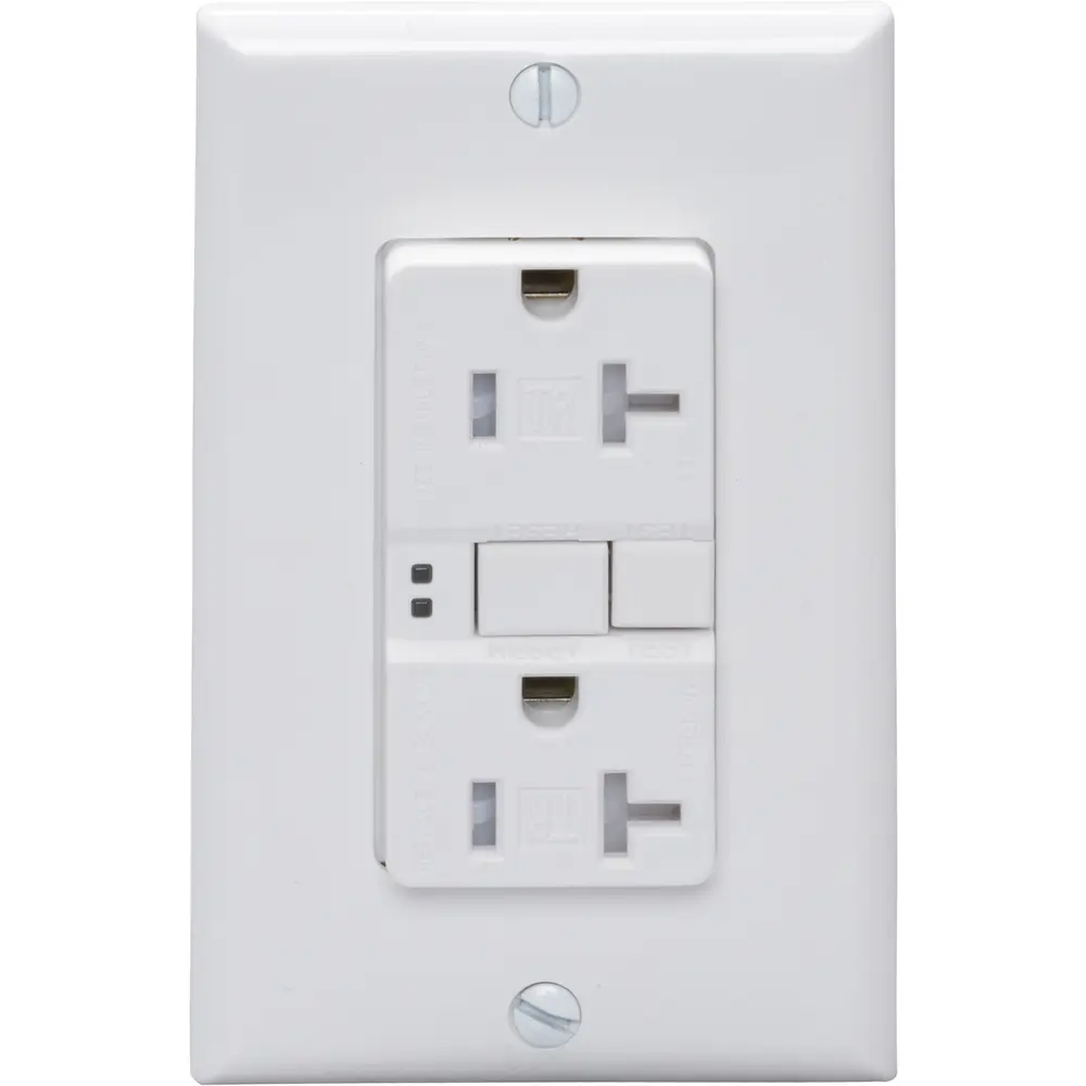 20 A 125 VAC Tamper-Resistant Self-Test GFCI Receptacle, White