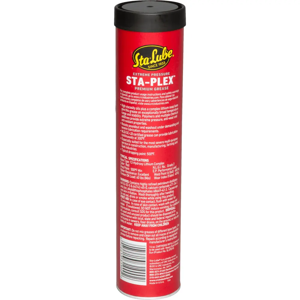 Sta-Plex Extreme Pressure Premium Red Grease, 14 Wt Oz. 1 Sta-Plex Extreme Pressure Premium Red Grease, 14 Wt Oz.
