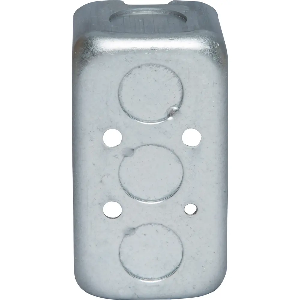 1-7/8" Deep Steel Utility Box, (6) 3/4" Side KOs, (3) 1/2" Bottom KOs