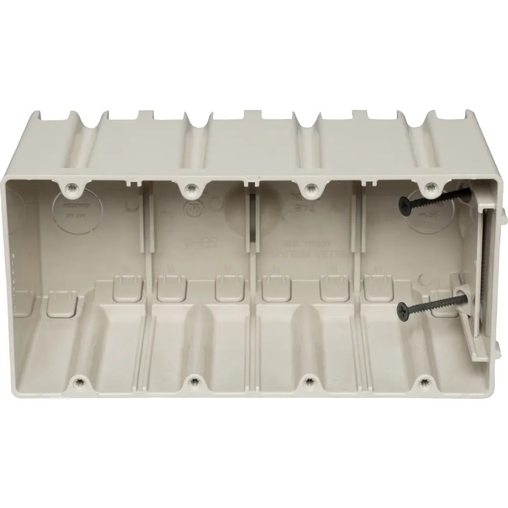 74.8 Cu. In. 4-Gang Adjustable Electrical Box, Polycarbonate, Beige