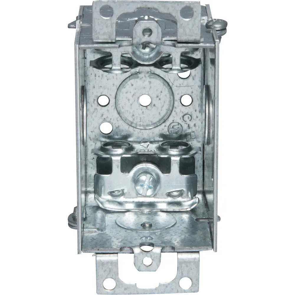 2-1/2" Gangable Switch Box, (2) Cable, (2) 1/2" KO, AC/MC Clamps, Ears, 12.5 Cu. In.