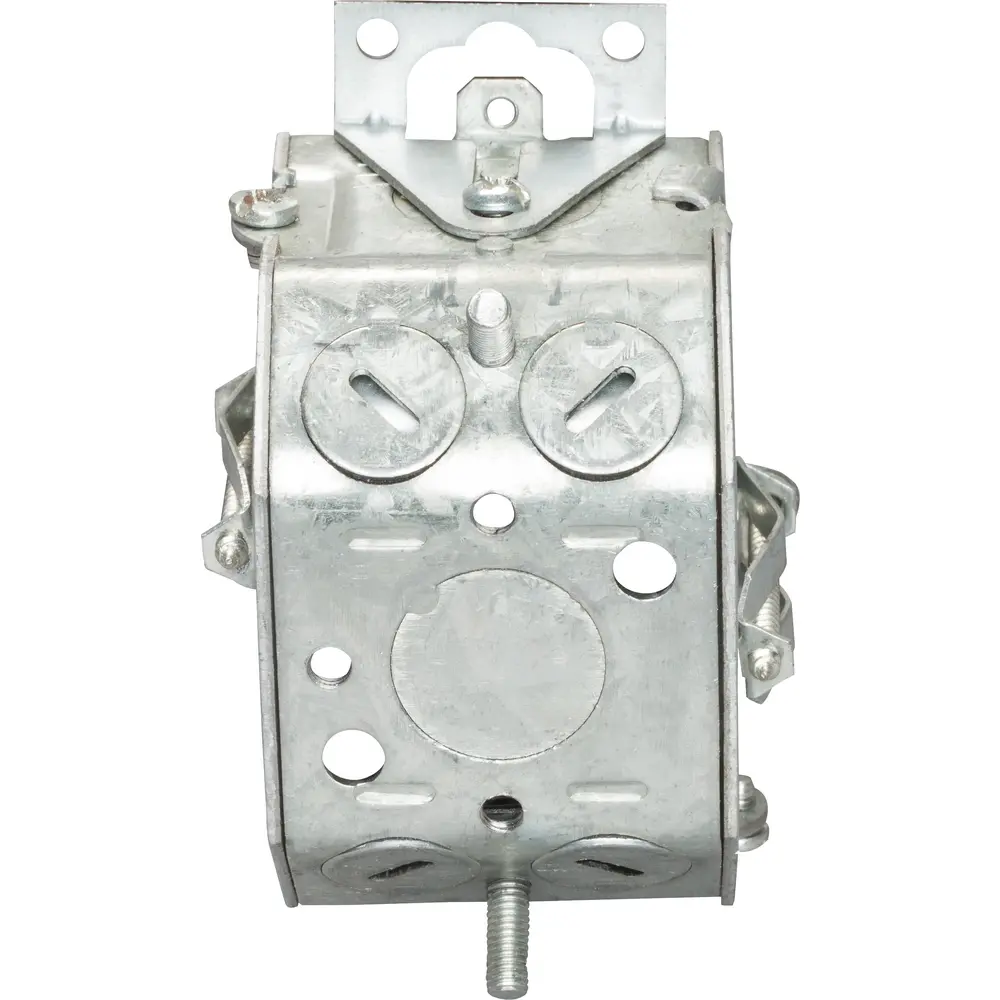 2-1/4" Gangable Switch Box, (2) Cable, (1) 1/2" KO, Hold-Tite, Beveled Corners, Ears, 10.5 Cu. In., Steel