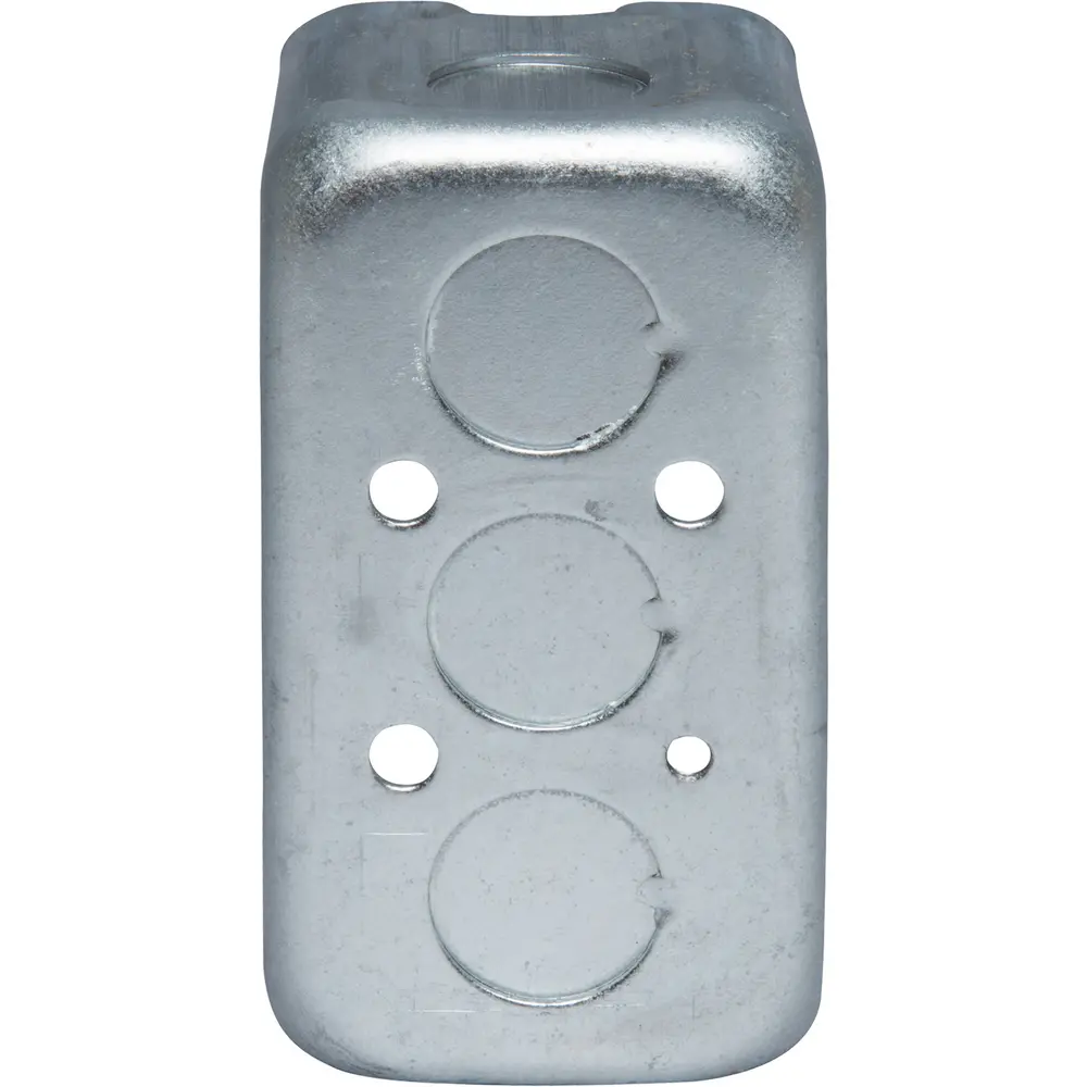 2-1/8" Deep Steel Utility Box, (8) 1/2" Side KOs, (3) 1/2" Bottom KOs