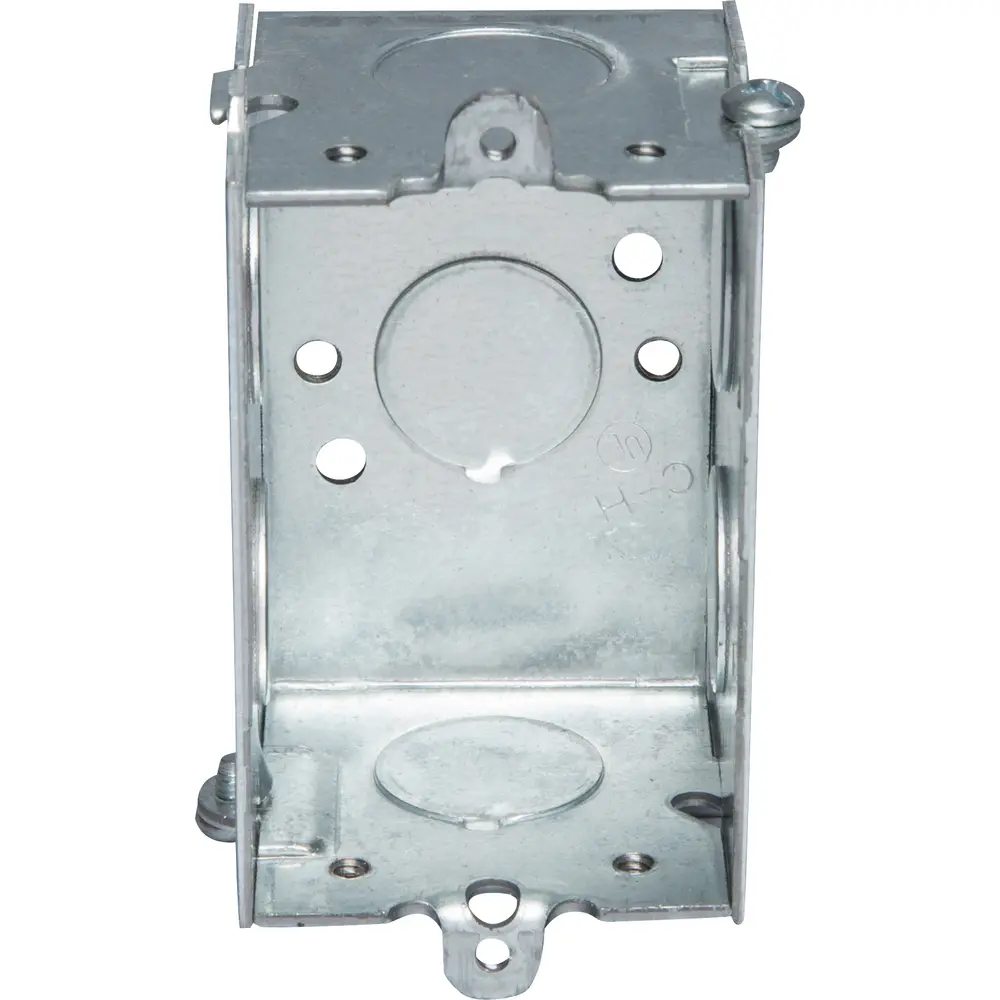 2" Gangable Switch Box, (4) 1/2" KO, Conduit, No Clamps, 10 Cu. In., Steel