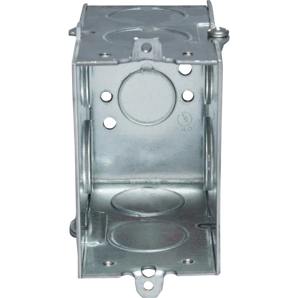 3-1/2" Gangable Switch Box, (2) 3/4", (1) 1/2" KO, Conduit, No Clamps, 18 Cu. In.