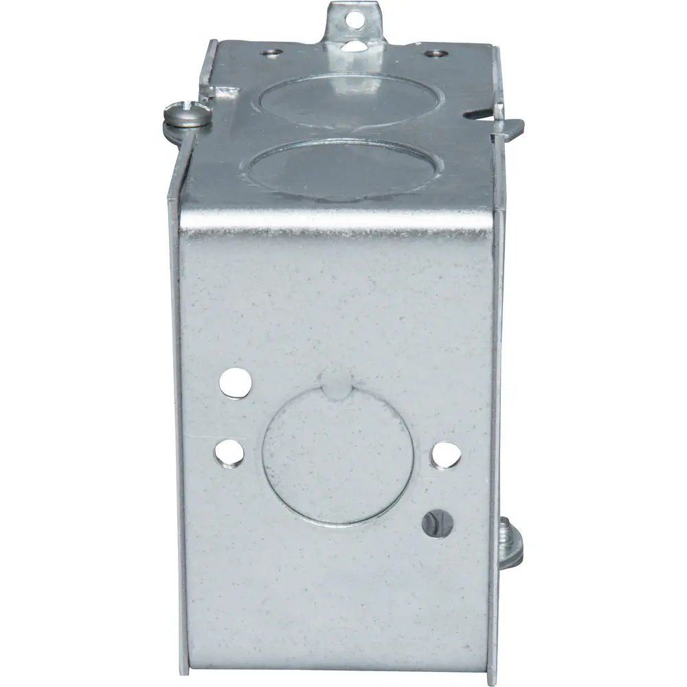 3-1/2" Gangable Switch Box, (3) 1/2" KO, Conduit, No Clamps, 18 Cu. In. 1 3-1/2" Gangable Switch Box, (3) 1/2" KO, Conduit, No Clamps, 18 Cu. In.