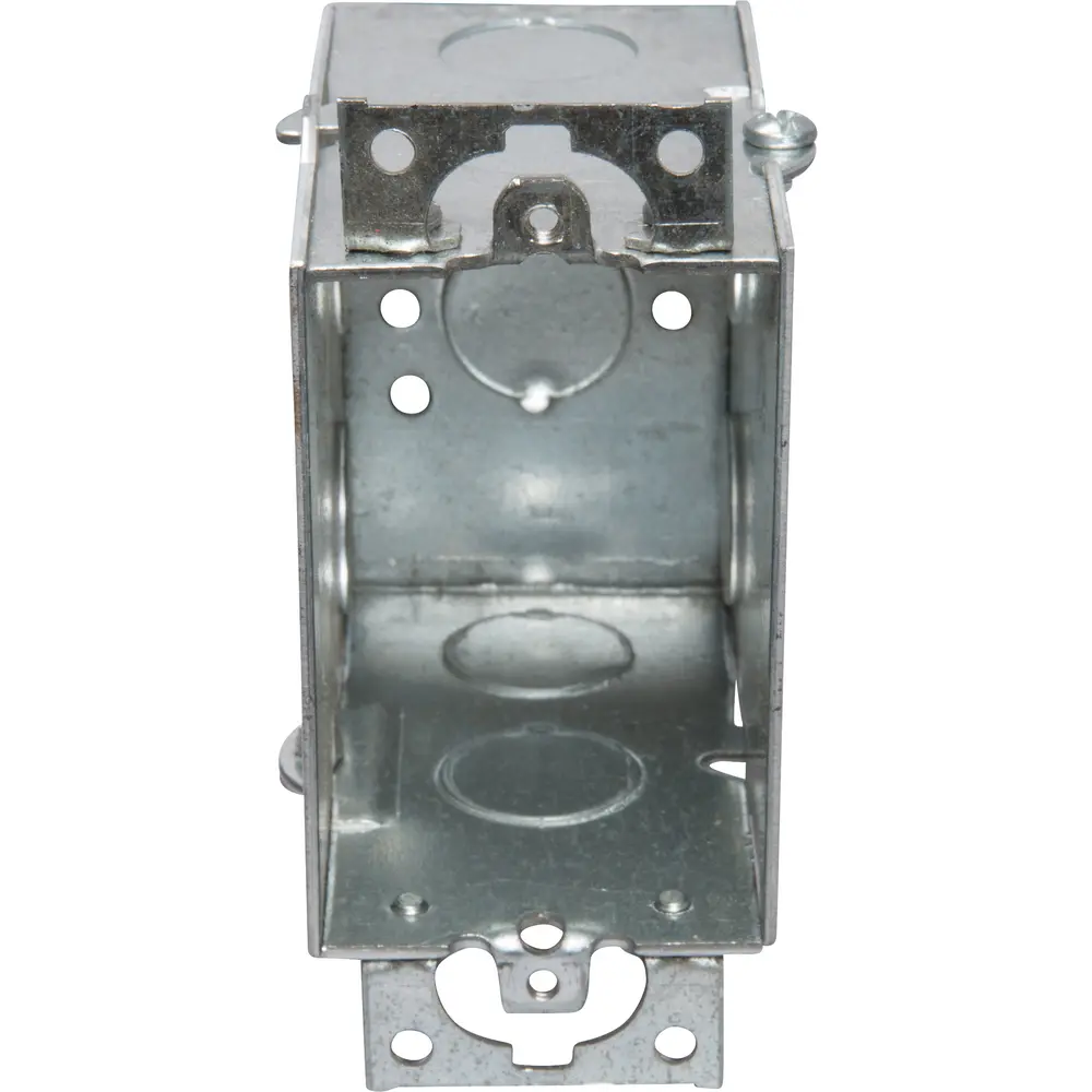 3-1/2" Gangable Switch Box, (5) 1/2" KO, Conduit, No Clamps, Ears, 18 Cu. In. 2 3-1/2" Gangable Switch Box, (5) 1/2" KO, Conduit, No Clamps, Ears, 18 Cu. In.
