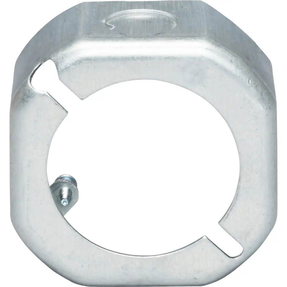 3-1/4" Octagon Outlet Box, Extension Ring, (4) 1/2" KO, 9 Cu. In., Steel