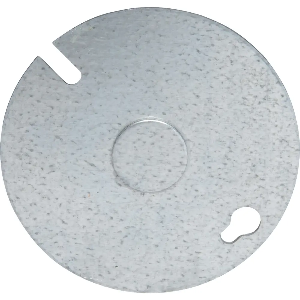 3-1/4" Round Ceiling Cover, Flat, 1/2" KO, Steel
