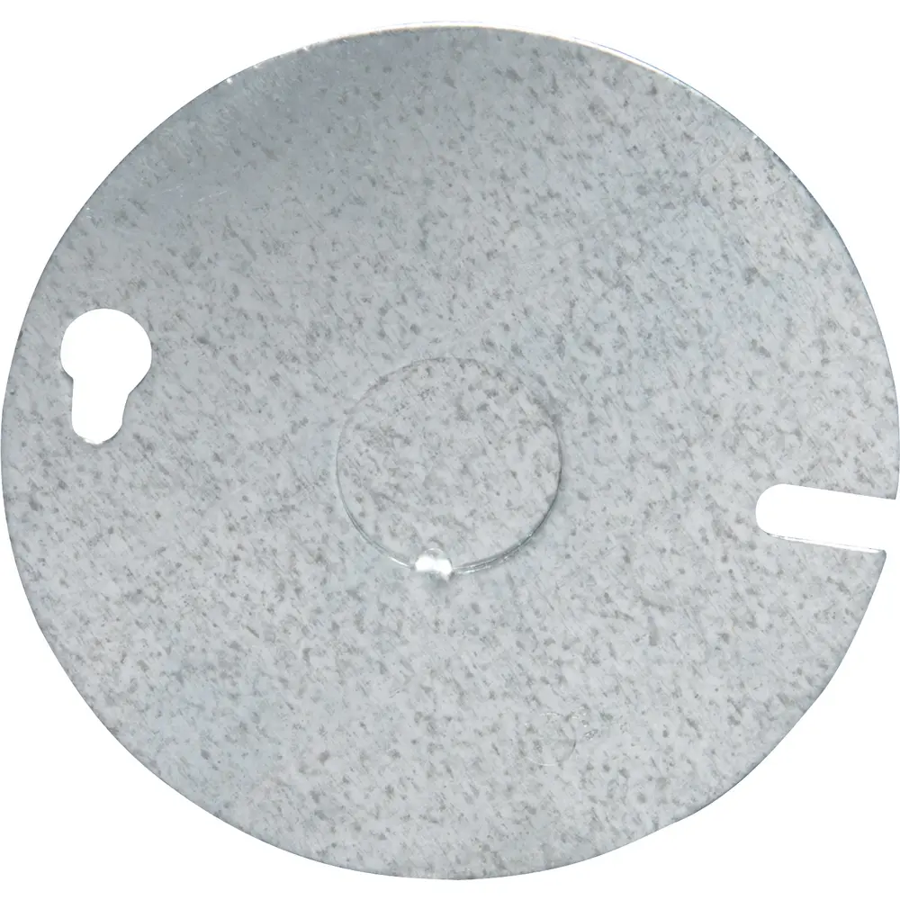 3-1/4" Round Ceiling Cover, Flat, 1/2" KO, Steel