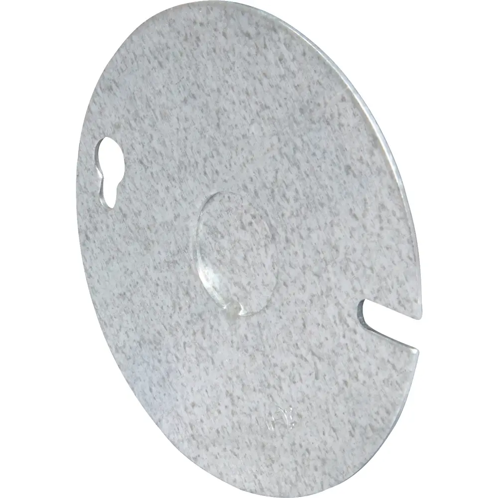 3-1/4" Round Ceiling Cover, Flat, 1/2" KO, Steel 3 3-1/4" Round Ceiling Cover, Flat, 1/2" KO, Steel