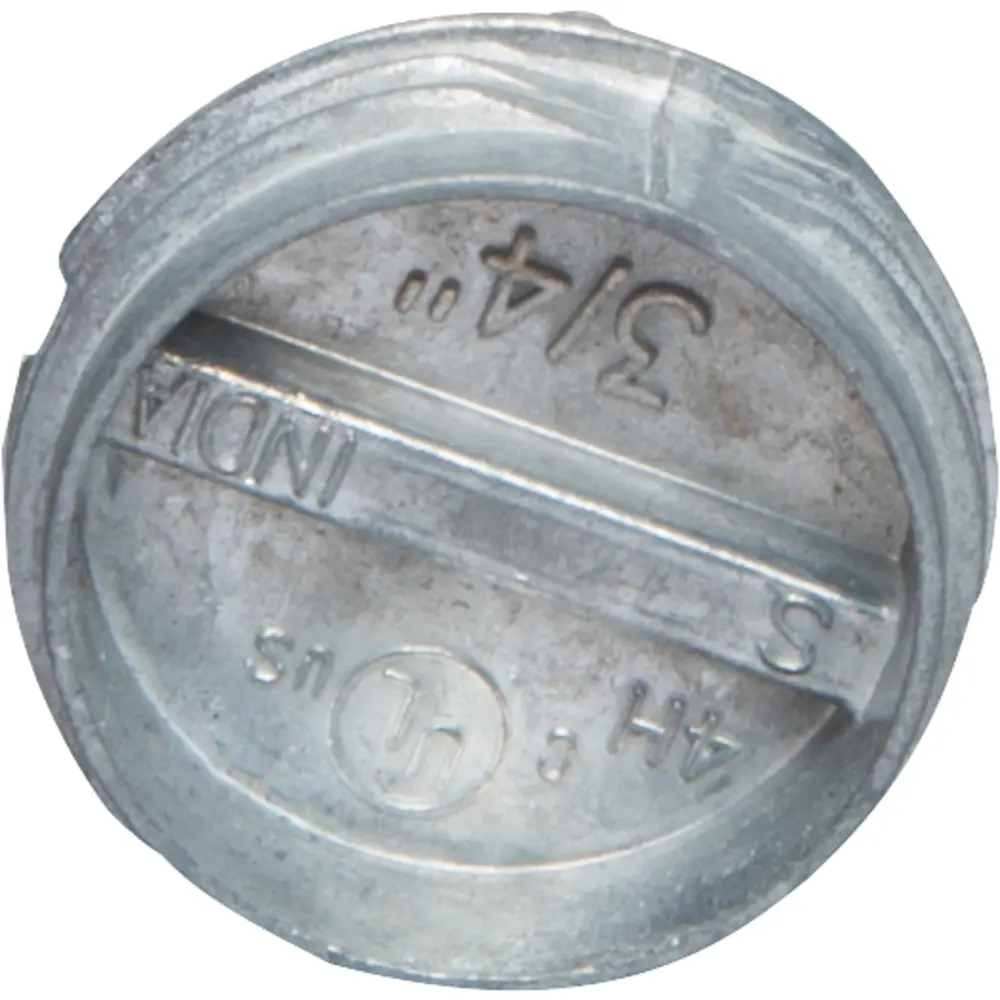 3/4" Closure Plug, Zinc, Gray
