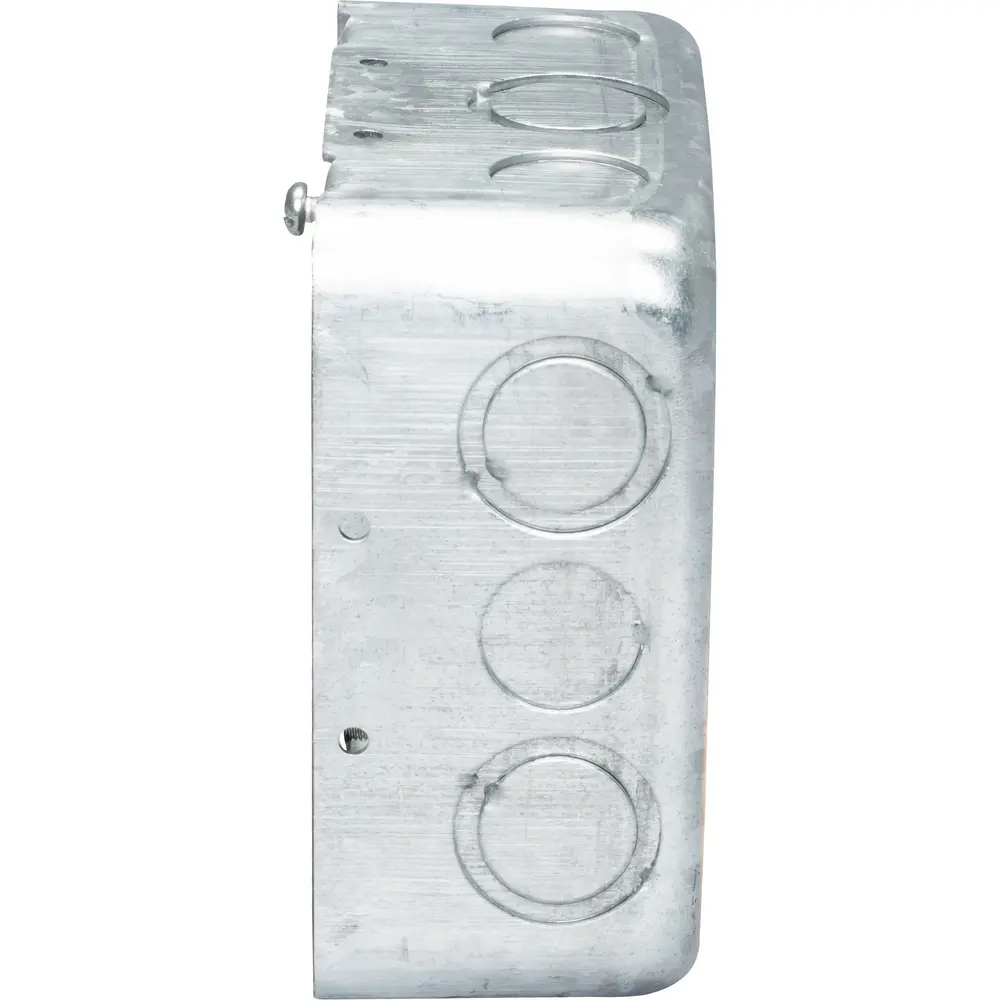 4-11/16" Square Outlet Box, Drawn, (15) 1/2", (3) 3/4" KO, 42 Cu. In., Steel