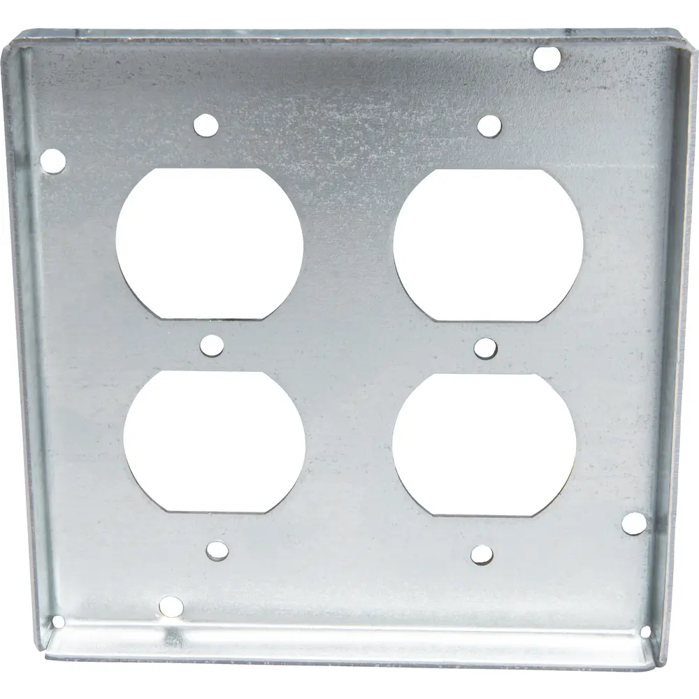 4-11/16" Square Surface Cover, Raised Surface, 2 Duplex, 9 Cu. In.