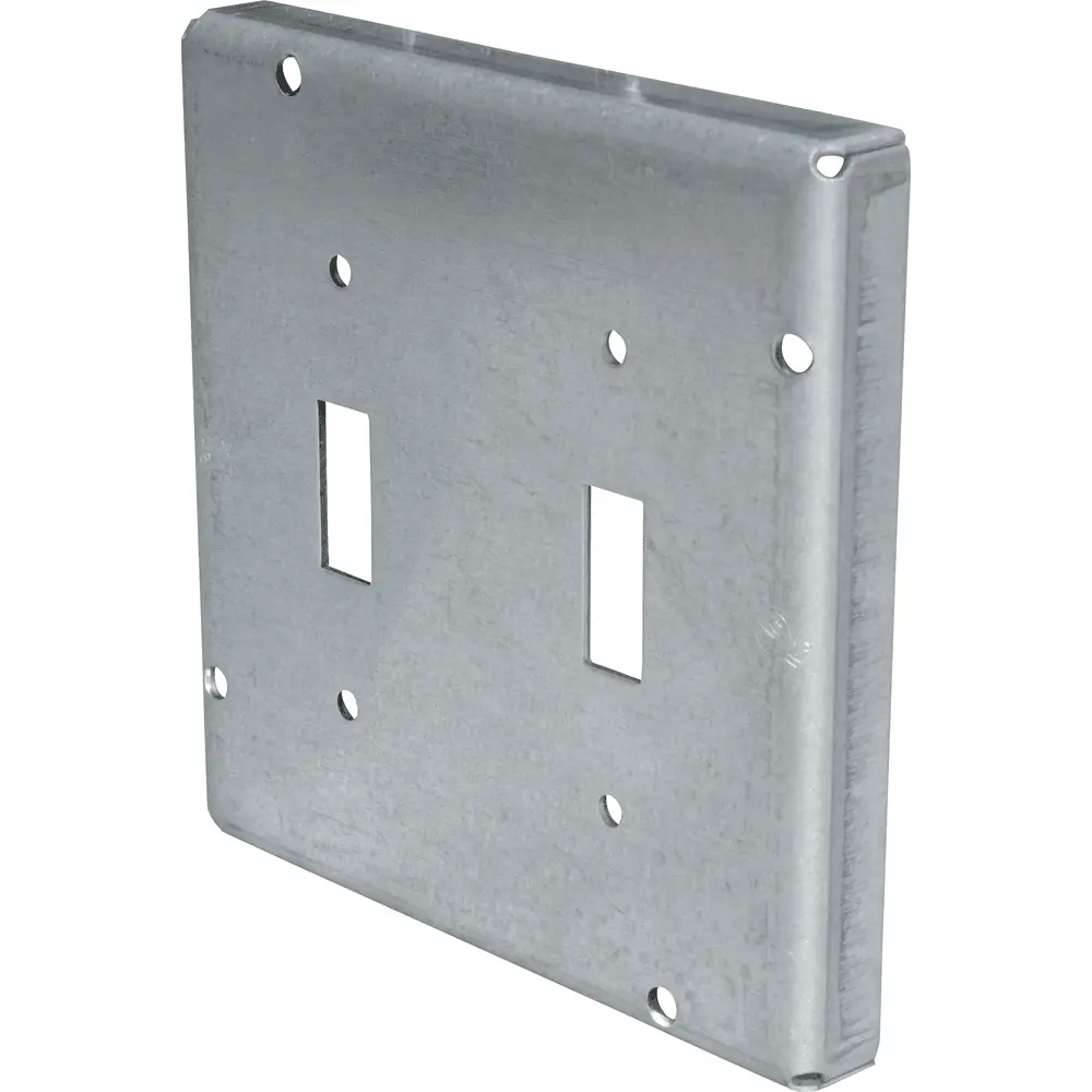 4-11/16" Square Surface Cover, Raised Surface, 2 Toggle, 9 Cu. In. 2 4-11/16" Square Surface Cover, Raised Surface, 2 Toggle, 9 Cu. In.