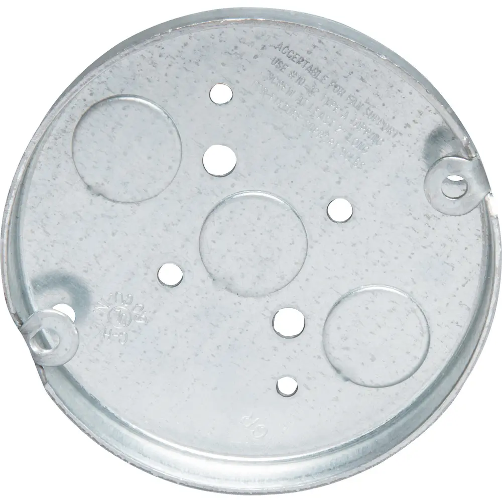 4" Ceiling Fan Box, 1/2" Deep, (3) 1/2" KO, 6 Cu. In.