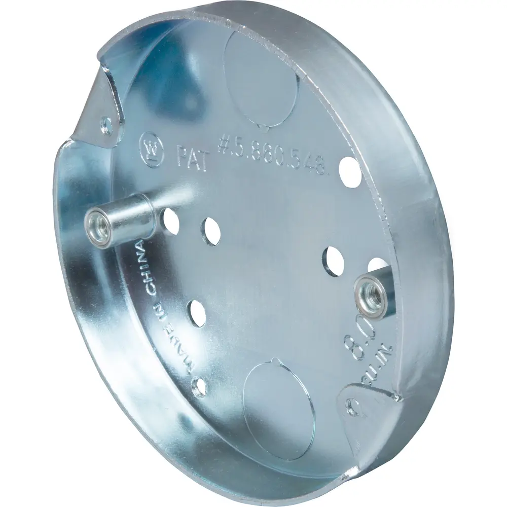 4" Ceiling Fan Box, (2) 1/2" KO, 8 Cu. In.