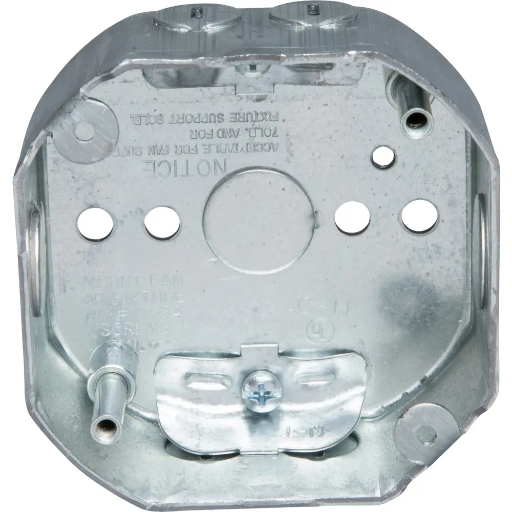4" Ceiling Fan Box, (3) 1/2" KO, 15.5 Cu. In.