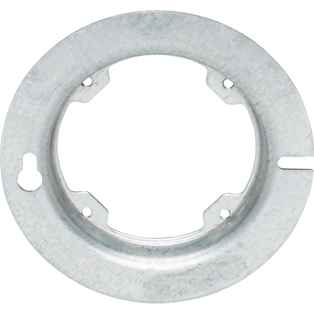 4" Octagon Box Cover, Raised 1/2", Open w/ Ears 2-3/4", Steel