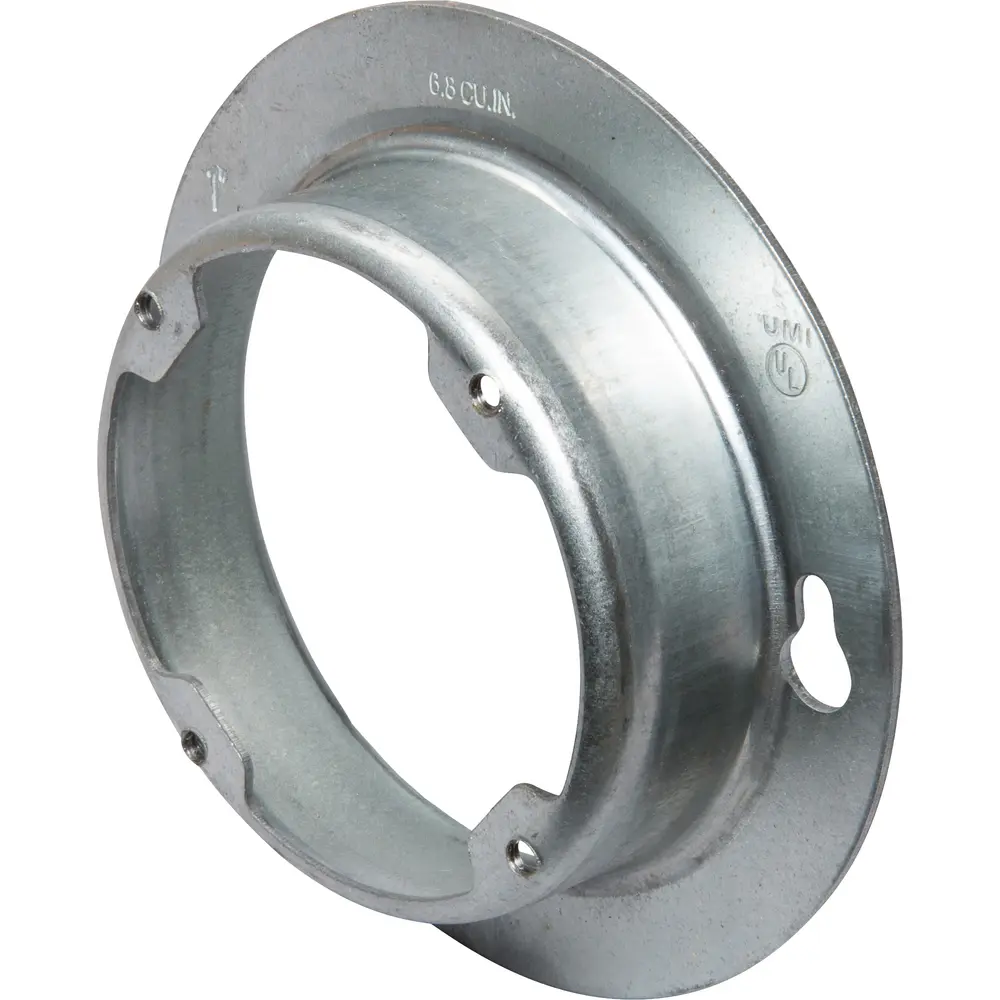 4" Octagon Box Cover, Raised 1", Open w/ Ears 2-3/4", Steel 3 4" Octagon Box Cover, Raised 1", Open w/ Ears 2-3/4", Steel