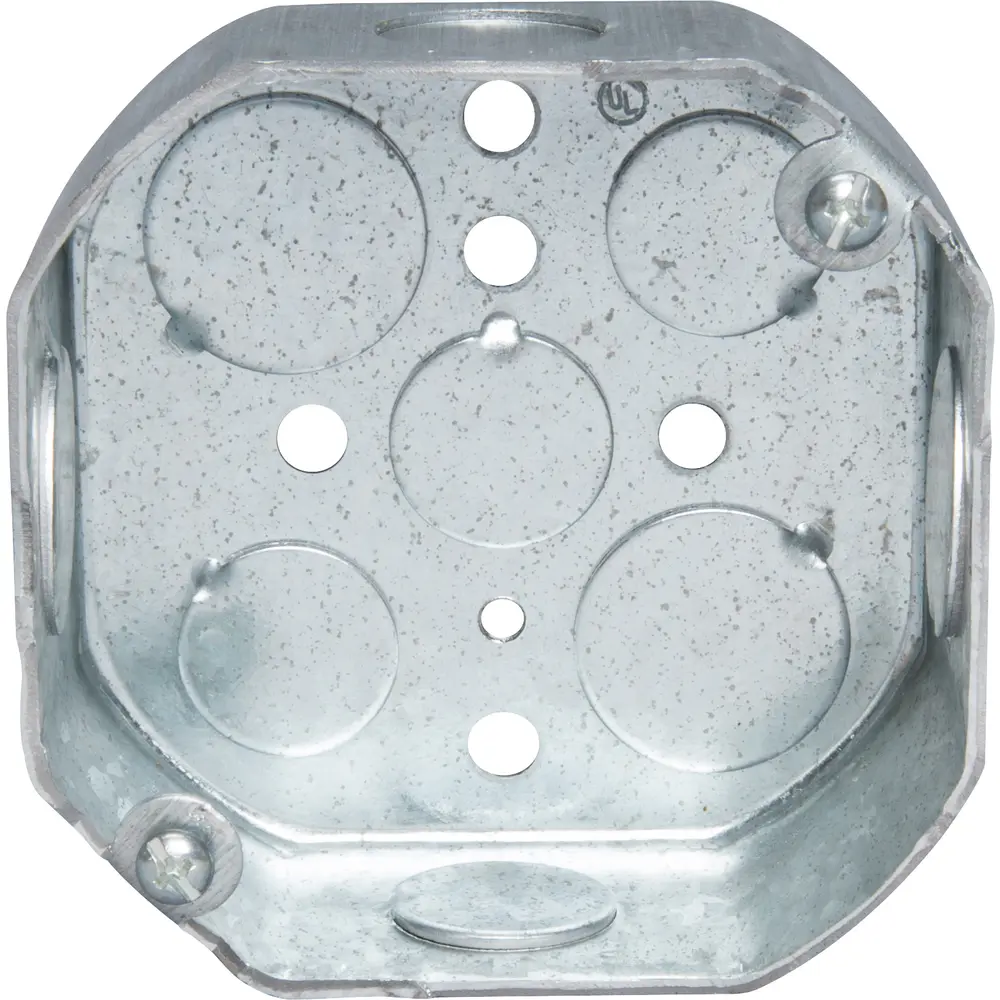 4" Octagon Outlet Box, (5) 1/2", (4) 3/4" KO, 15.5 Cu. In. 2 4" Octagon Outlet Box, (5) 1/2", (4) 3/4" KO, 15.5 Cu. In.