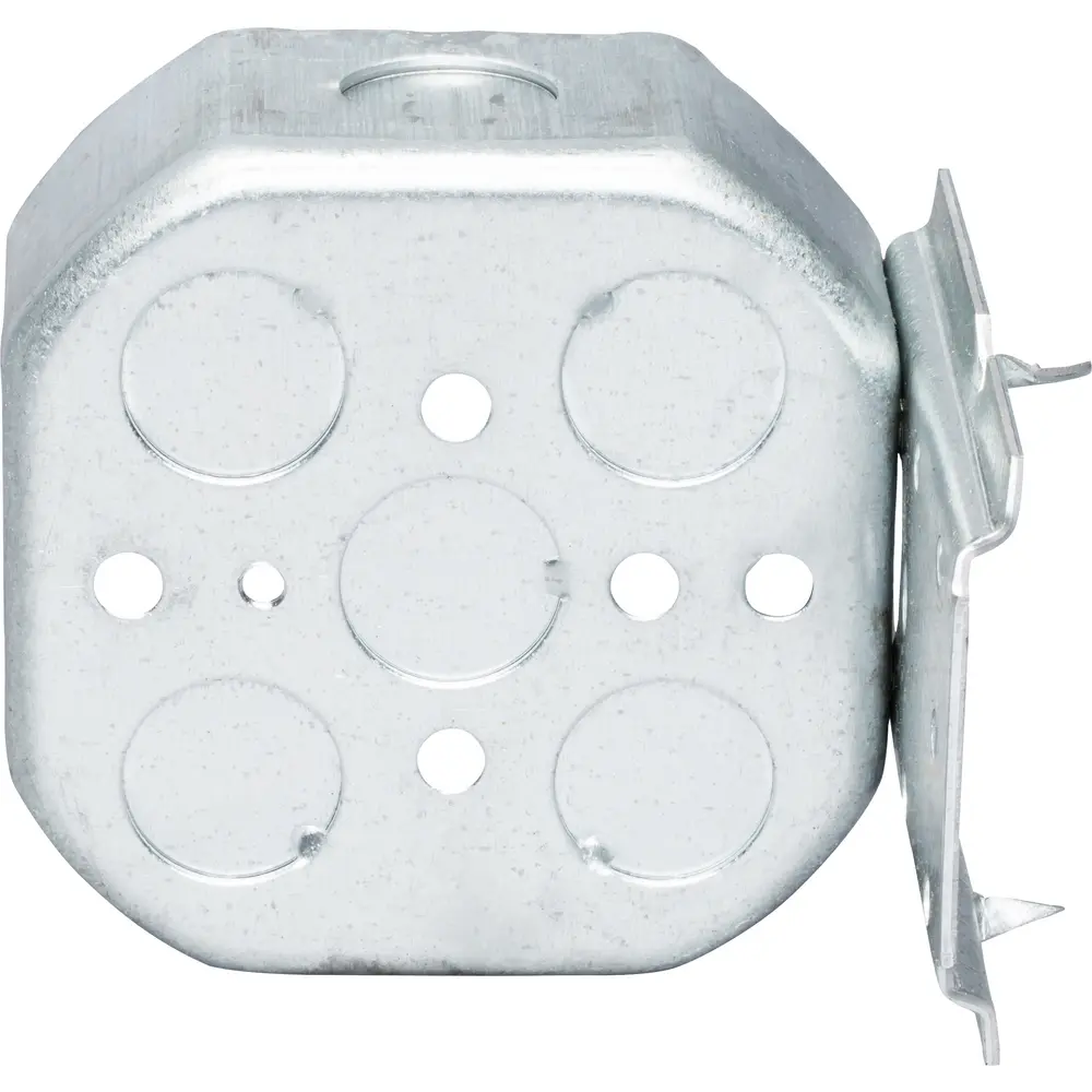 4" Octagon Outlet Box, "C" Bracket, (5) 1/2" KO, 15.5 Cu. In. 1 4" Octagon Outlet Box, "C" Bracket, (5) 1/2" KO, 15.5 Cu. In.