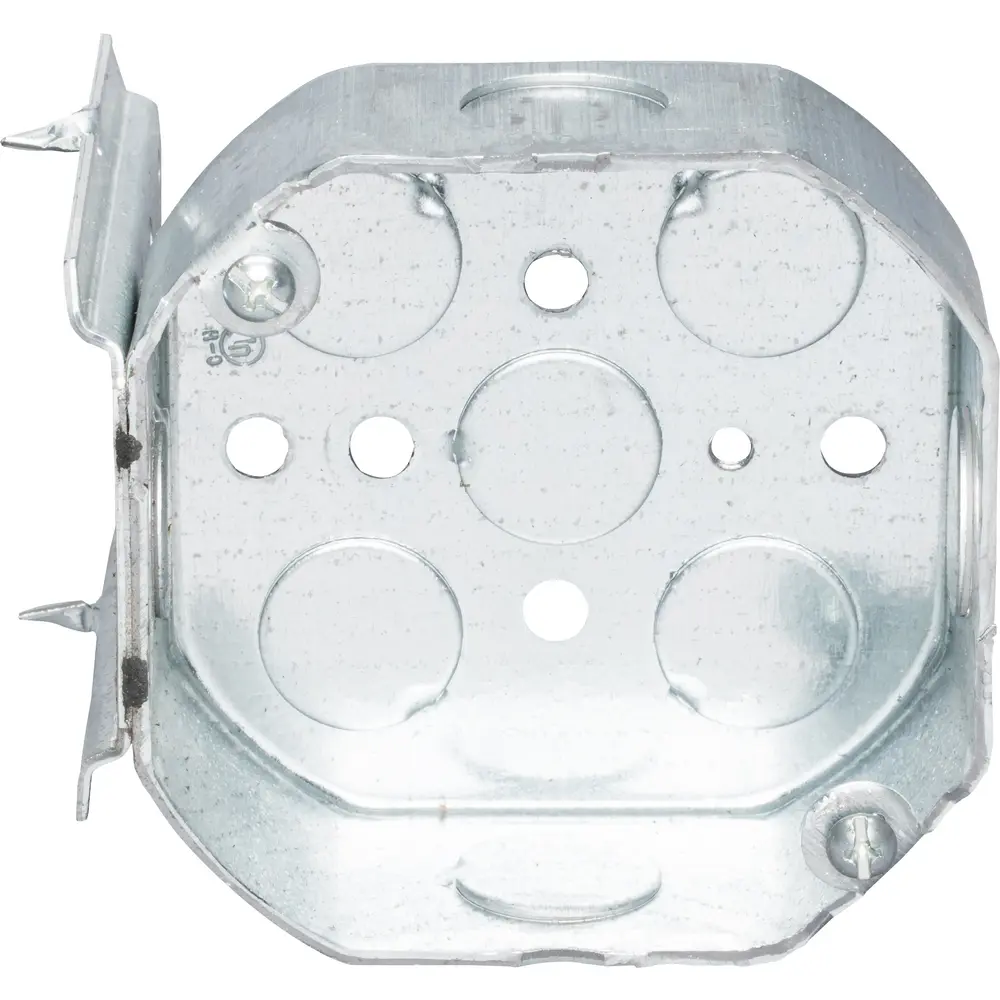 4" Octagon Outlet Box, "C" Bracket, (5) 1/2" KO, 15.5 Cu. In. 2 4" Octagon Outlet Box, "C" Bracket, (5) 1/2" KO, 15.5 Cu. In.