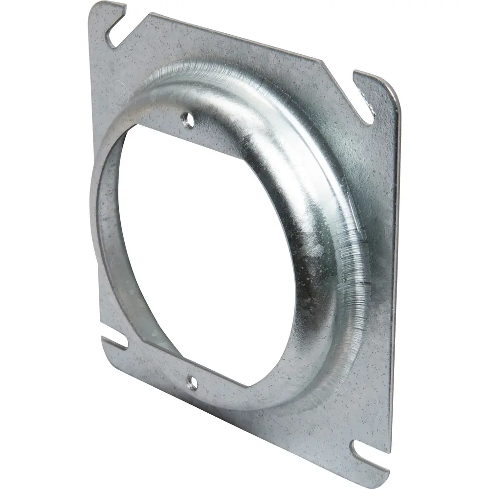 4" Square Box Cover, Raised 5/8", Open w/ Ears 2-3/4", 5 Cu. In., Steel