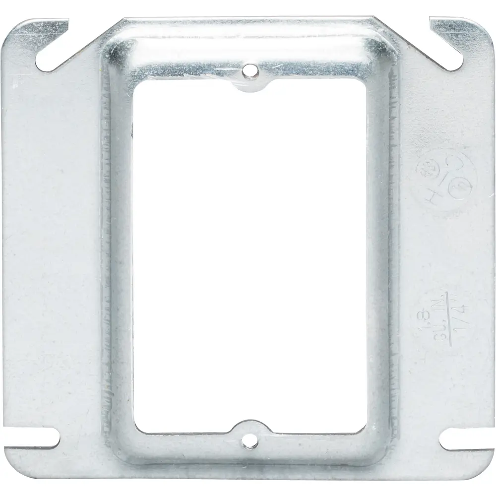4" Square Mud Ring, 1/4" Raised, 1.8 Cu. In., Steel