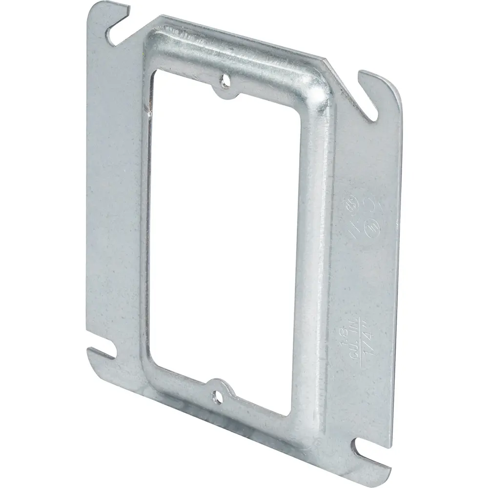 4" Square Mud Ring, 1/4" Raised, 1.8 Cu. In., Steel