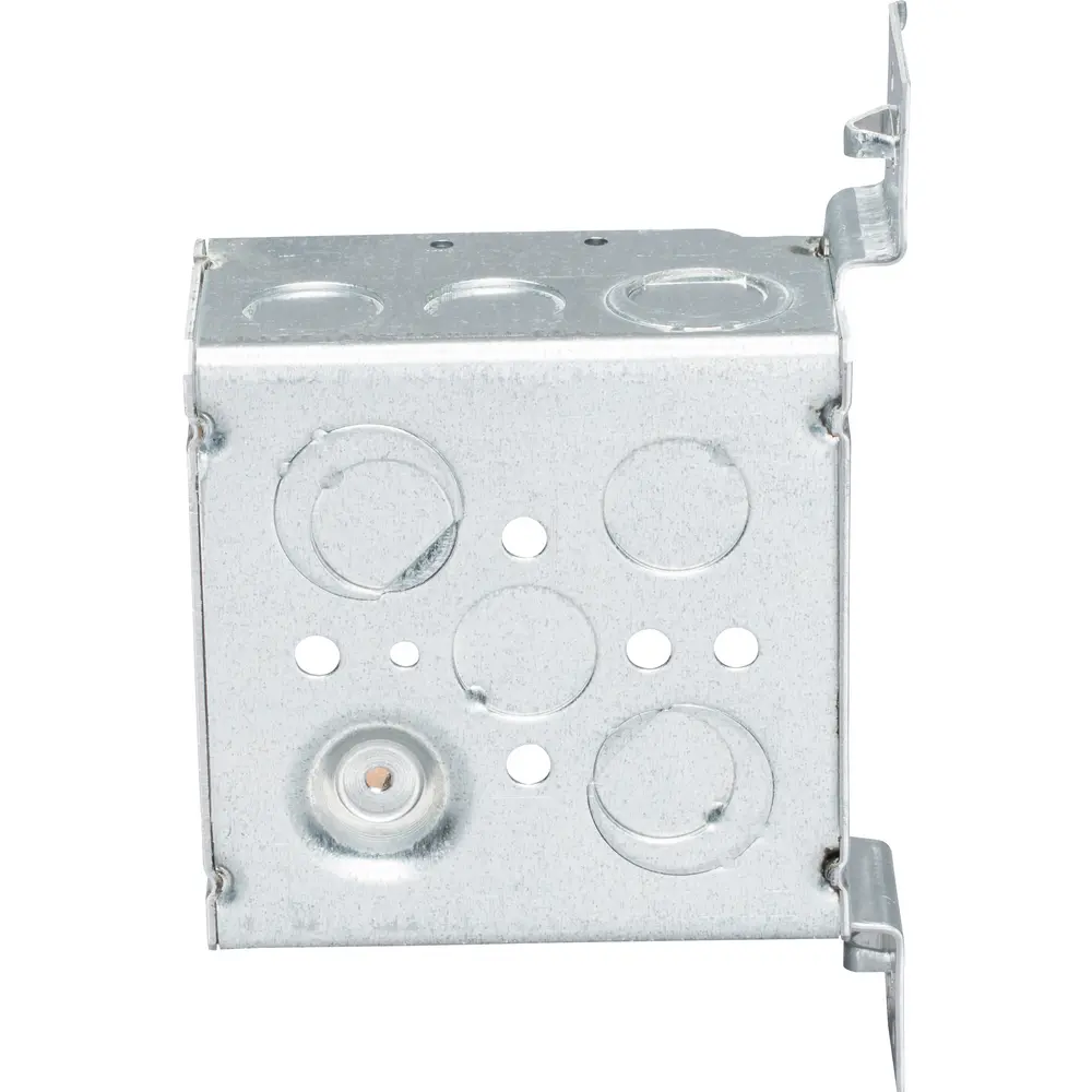 4" Square Outlet Box, (13) 1/2", (2) 3/4", VMS, Welded, 30.3 Cu. In., Steel