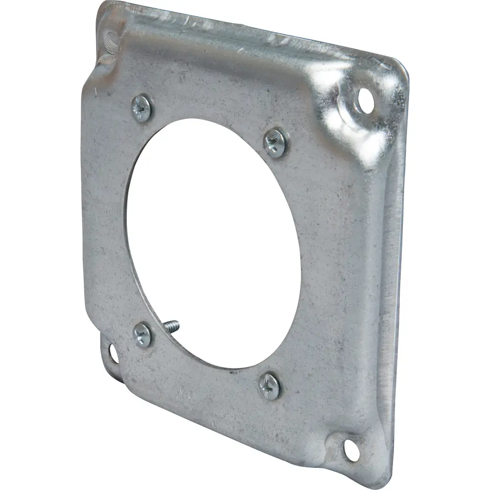 4" Square Surface Cover, Raised, 2-7/16" 30/60A Receptacle, 5.5 Cu. In., Steel