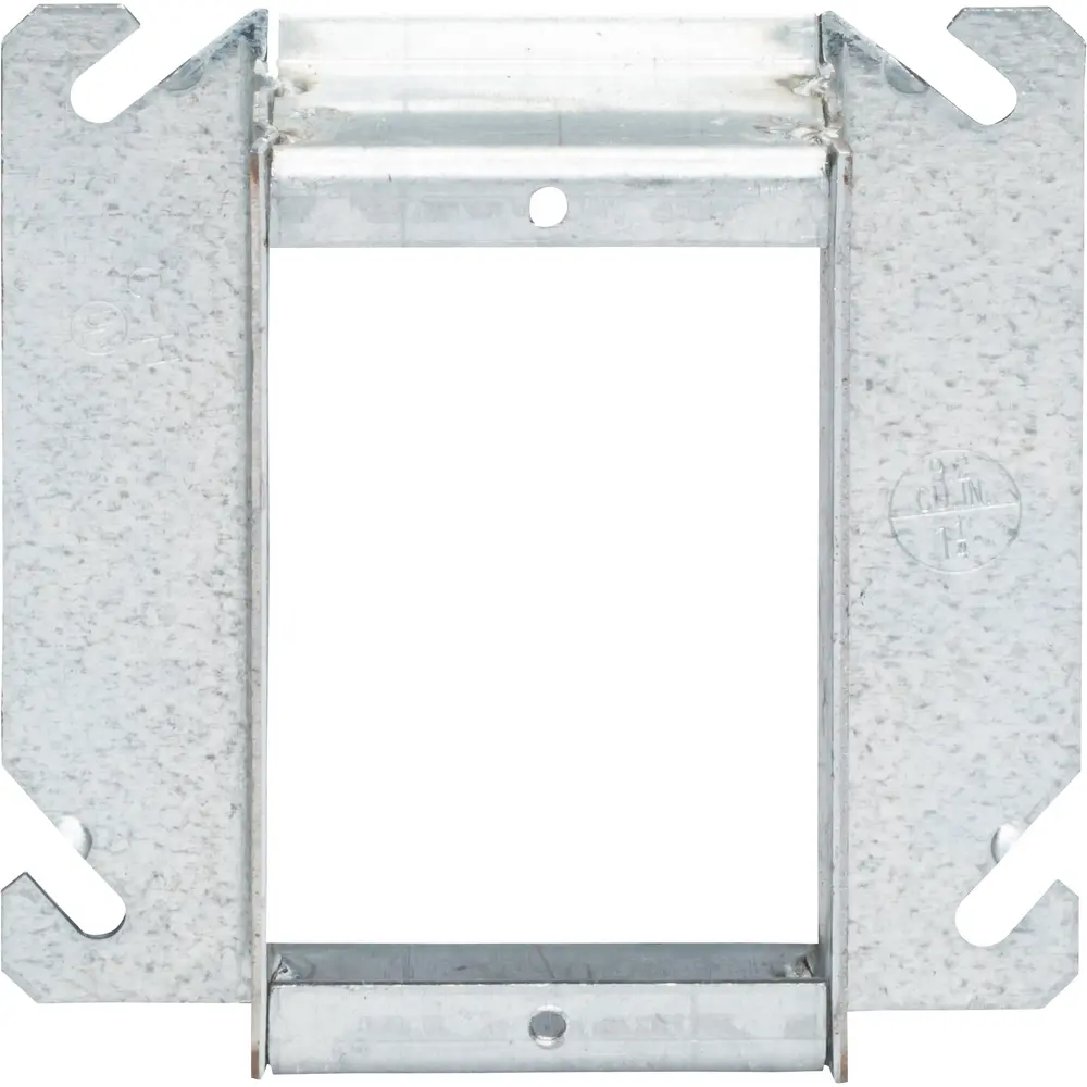 4" Tile Wall Square Cover, Single-Device, 1-1/4" Raised, 9.3 Cu. In., Steel